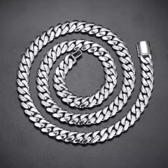6-10mm Custom 925 Silver Miami Cuban Link Chain
