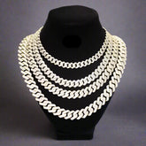 8mm-22mm 925 Silver Moissanite Cuban Link Chain