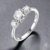 6.5mm Three Stone Moissanite Wedding Ring
