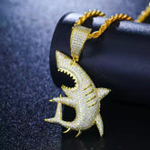 925 Silver Moissanite Shark Charm Pendant