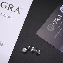 Heart Shaped 925 Silver Baguette Moissanite Stud Earrings