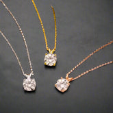 3mm-15mm Moissanite 925 Sterling Silver Solitaire Pendant Necklace