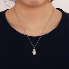 925 Sterling Silver Moissanite Grenade Pendant Necklace
