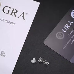 Heart Shaped 925 Silver Round Cut Moissanite Stud Earrings