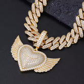 Heart Wing Pendant 925 Sterling Silver VVS Mossanite Pendant