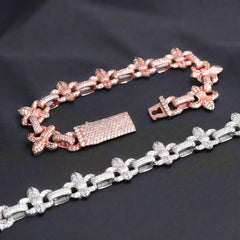 Infinity Cross Cuban Link 925 Silver VVS Moissanite Necklace)