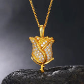 Rose Charm 925 Silver Moissanite Pendant