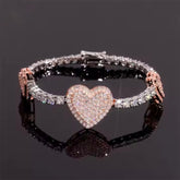 Heart Bracelet 925 Sterling Silver GRA Certified VVS Moissanite Tennis Bracelet
