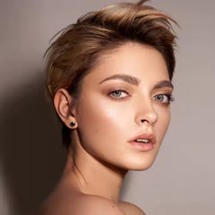 Brilliant Cut Black Moissanite Stud Earrings (Push Back)