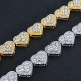8mm Heart Shape 925 Silver Moissanite Cluster Tennis Bracelet