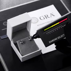 Brilliant Cut Black Moissanite Stud Earrings (Push Back)