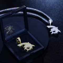 925 Silver Moissanite Shark Charm Pendant