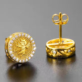 Cupid Pattern Brilliant Cut Moissanite 925 Sterling Silver Diamond Stud Earrings