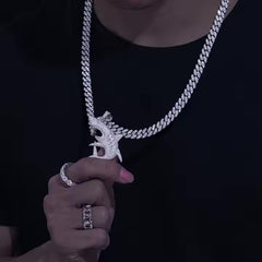 925 Silver Moissanite Shark Charm Pendant