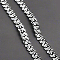 6-10mm Custom 925 Silver Miami Cuban Link Chain