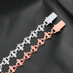 Infinity Cross Cuban Link 925 Silver VVS Moissanite Necklace)