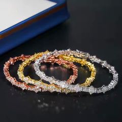 4mm Cross 925 Sterling Silver VVS Moissanite Tennis Bracelet