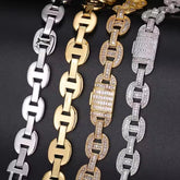 16mm Baguette Moissanite Mariner Link Chain