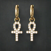 Cross Hoop Moissanite Earrings