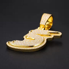 925 Sterling Silver Moissanite Iced Out Number Pendant