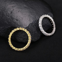 3mm Single Row Round Cut Moissanite Eternity Ring