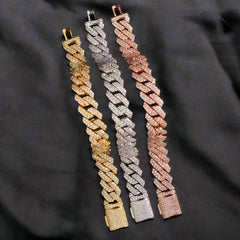 8mm-20mm 925 Silver Moissanite Cuban Link Bracelet