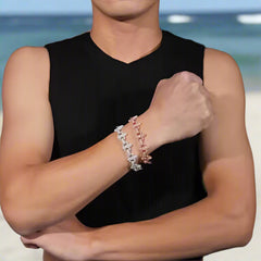 Infinity Cross Cuban Link 925 Silver VVS Moissanite Necklace)