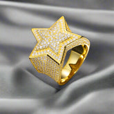 5 Star Ring Moissanite 925 Sterling Silver