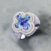 Moissanite Clover Ring