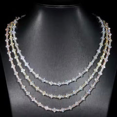 4mm Cross 925 Sterling Silver VVS Moissanite Tennis Chain