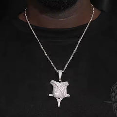 Moissanite 925 Sterling Silver Rose Shape Pendant