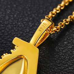 925 Sterling Silver Moissanite Grenade Pendant Necklace