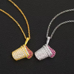 Drank Cup 925 Sterling Silver Moissanite Pendant