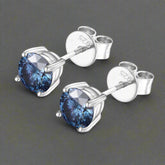 6.5mm 1CT Brilliant Cut Colorful Moissanite Stud Earrings