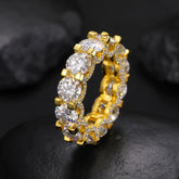 8mm Moissanite Eternity Ring 925 Silver