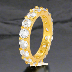 4mm Single Row Round Cut Moisannite Eternity Ring