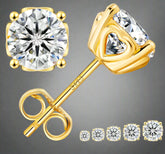 4-Prong 925 Sterling Silver D-Color VVS Moissanite Heart of Love Earrings