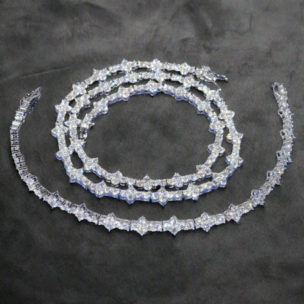 4mm Cross 925 Sterling Silver VVS Moissanite Tennis Bracelet