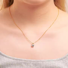 3mm-15mm Moissanite 925 Sterling Silver Solitaire Pendant Necklace