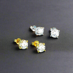 4 Prong Stud Earrings Screw Back 925 Sterling Silver D Color Moissanite Earrings