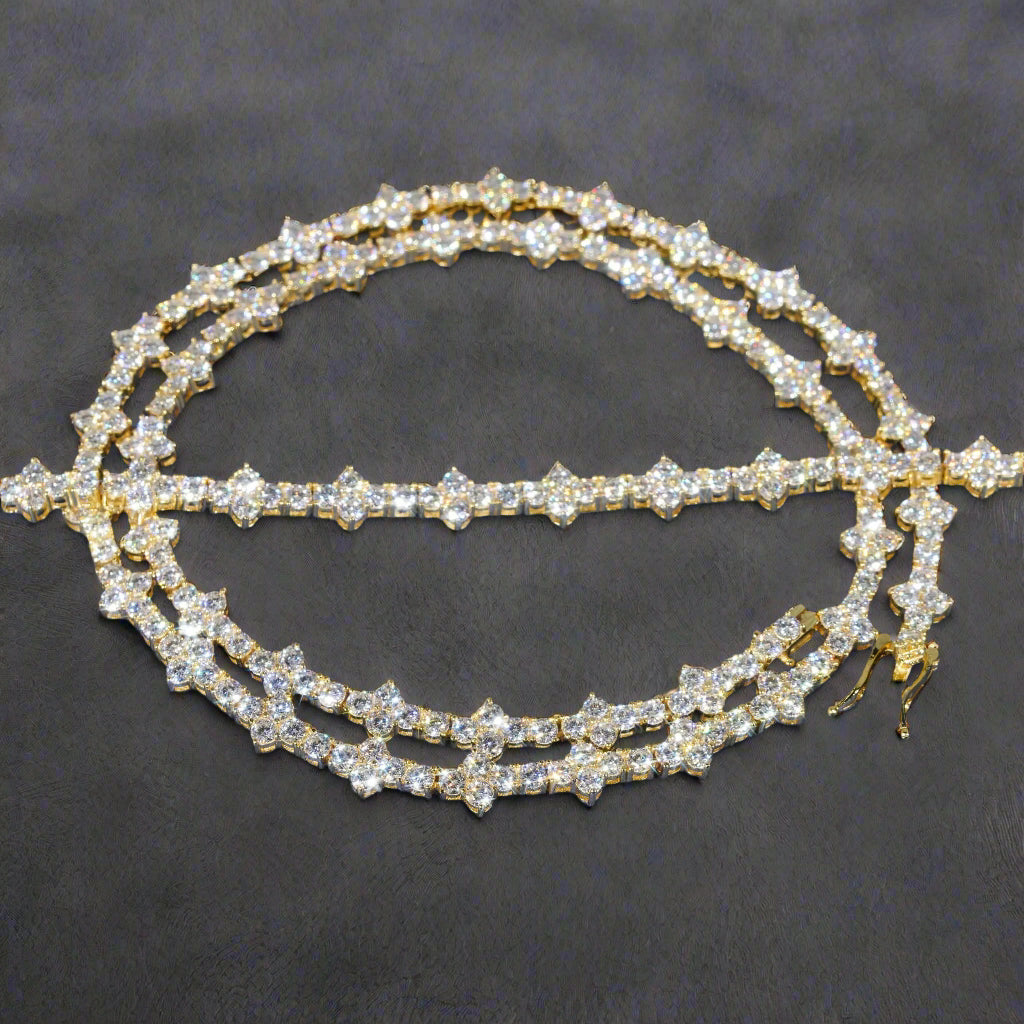 4mm Cross 925 Sterling Silver VVS Moissanite Tennis Bracelet